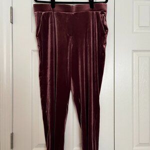 Loft Pink Velvet Pants, Size L